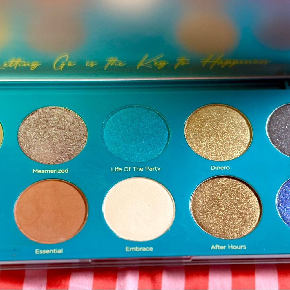 Dominique Cosmetics Eyeshadow Palette with Gold and Blue Hues